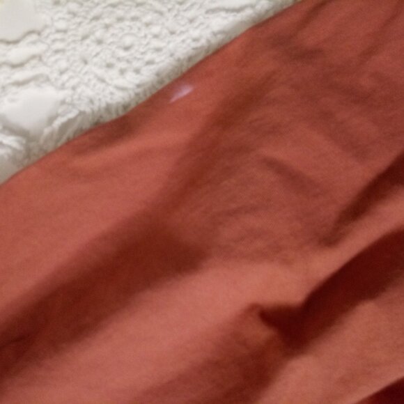 Tiny Wide Leg Pants Orange Pleat Front Ankle Crop Cuffed Hem High Rise S Women - Picture 8 of 10